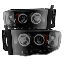 Ram 1500-3500 02-05 Strålkastare Projektor LED (Utbytbara LEDs) - Svarta Röktonade Spyder Auto